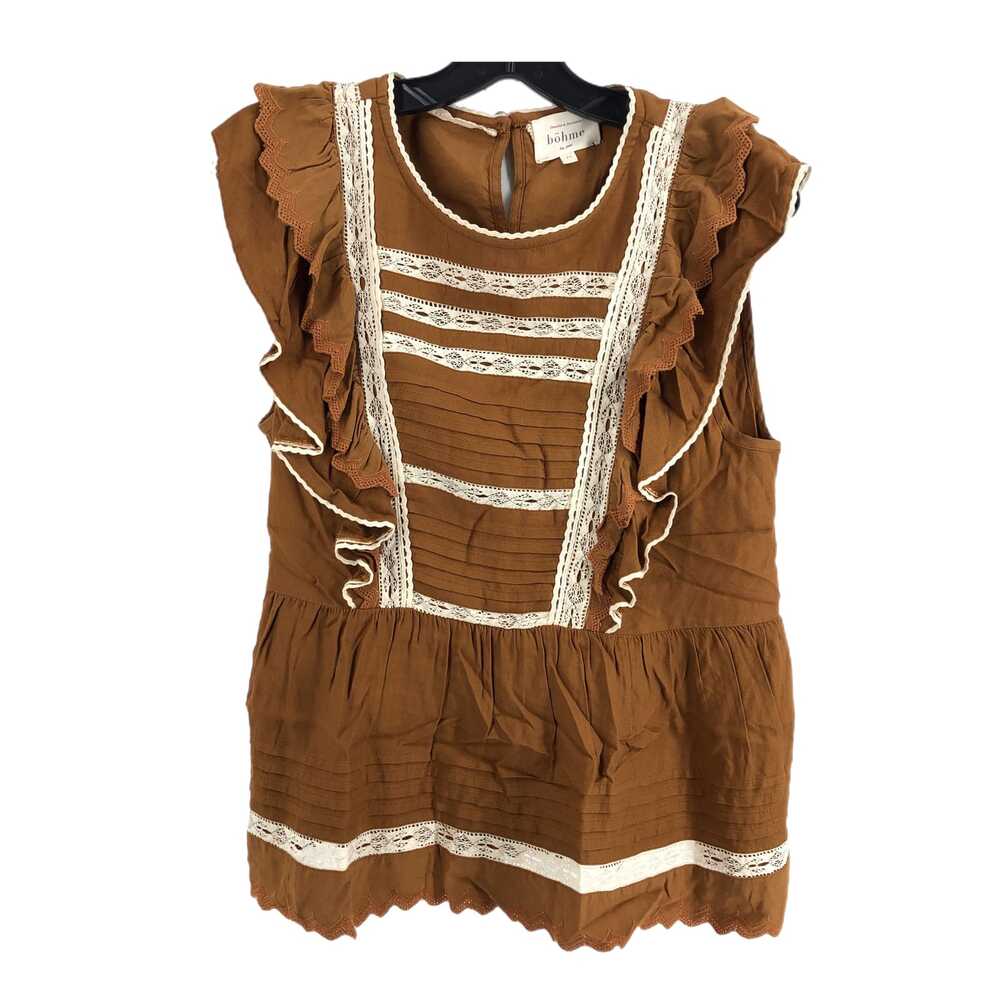 bohme Brown Cream Lace Tee | Good Condition